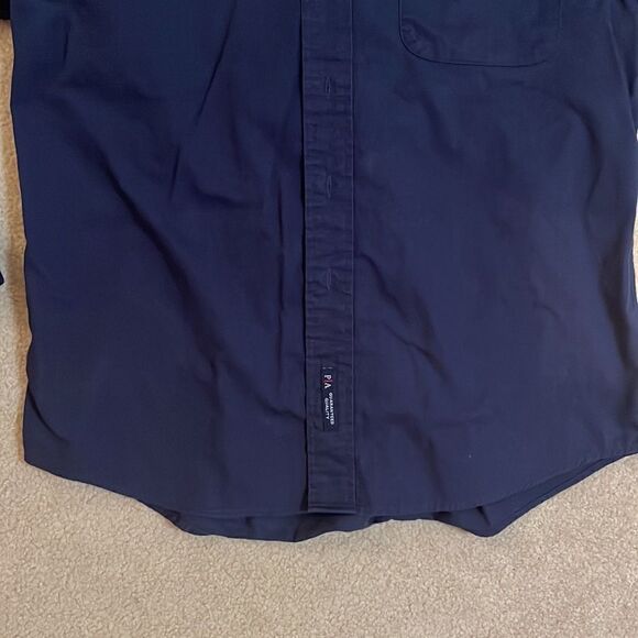 PORT Authority Navy Collared Botton Down Long Sleeved Shirt.  Size Md - Picture 4 of 10